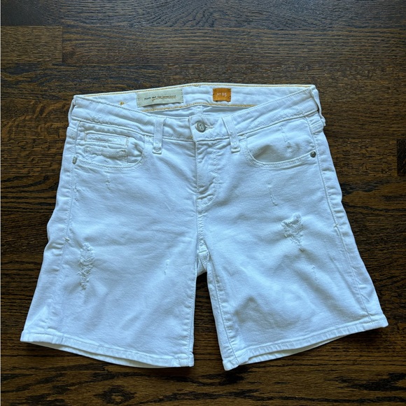 Anthropologie Pants - Anthropologie and the Letterpress White, 6” Inseam, Denim Shorts. Size 25.